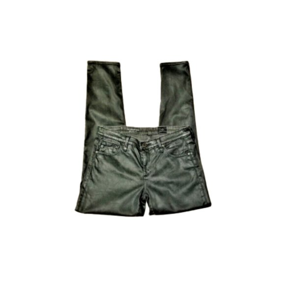 ADRIANO GOLDSCHMIED Black Leatherette Super Skinny Ankle Leggings Sz 28 Jeans - Picture 3 of 14